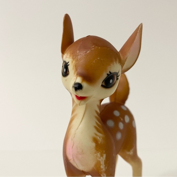 Vintage Bambi Deer Fawn Hard Plastic Figurine 6” Tall Hong Kong - Picture 5 of 16